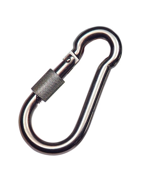 Mosqueton Bombero Inoxidable Con Seguro  80x8 Uso domestico