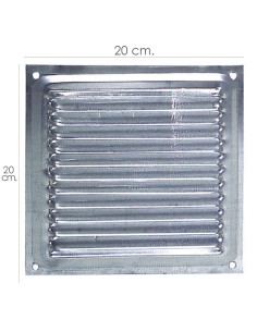 Rejilla Ventilación Atornillar  20x20 cm. Aluminio