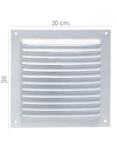 Rejilla Ventilación Atornillar  20x20 cm. Blanca Lacada