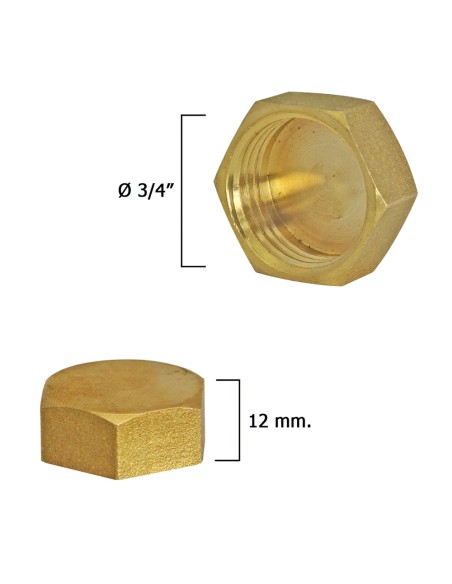 Tapon Ciego Hembra Laton 3/4"