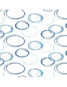 Cortina Ducha Tela Burbujas Azul 180x200 cm.