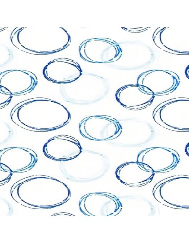 Cortina Ducha Tela Burbujas Azul 180x200 cm.