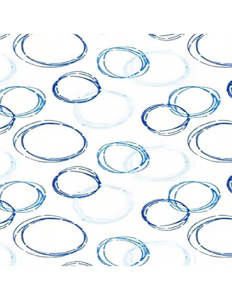 Cortina Ducha Tela Burbujas Azul 180x200 cm.