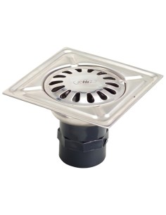 Sumidero Acero Inoxidable  100x100 mm. Toma de 38 mm.