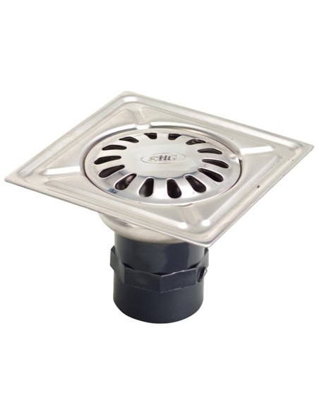 Sumidero Acero Inoxidable  125x125 mm. Toma de 40 mm.