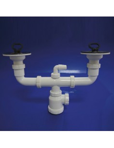 Sifon Doble Valvula Extensible T-44-E  1 1/2 Ø115