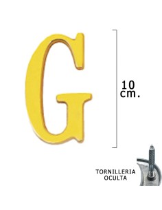 Letra Latón "G" 10 cm. con Tornilleria Oculta (Blister 1...