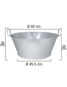 Barreño galvanizado baño WOLFPACK 24" 60x24cm 46lt 05060007