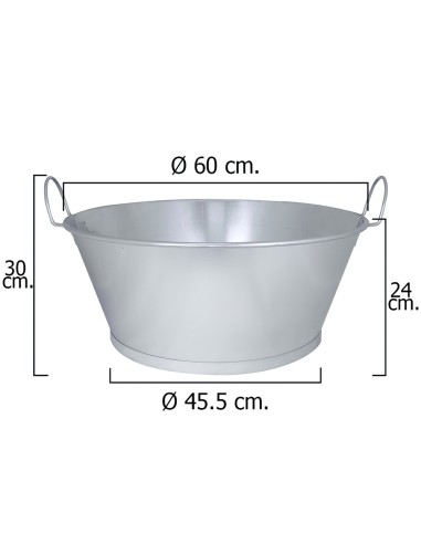 Barreño galvanizado baño WOLFPACK 24" 60x24cm...
