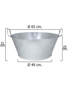 Barreño galvanizado baño WOLFPACK 26" 65x25cm 54lt 05060008