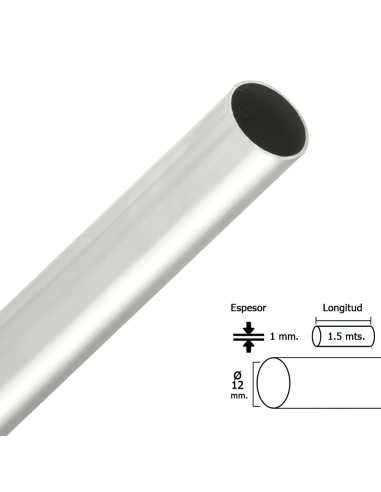 Barra Armario Cromado Redondo 12 mm. Ø (Barra...