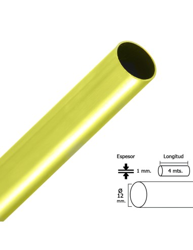 Barra Armario Dorado Redondo 12 mm.Ø  (Barra...