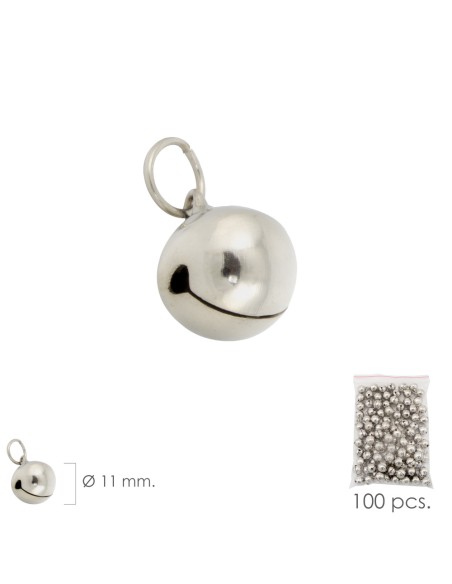 Cascabel Niquelado  11 mm.  (Bolsa 100 Unidades)