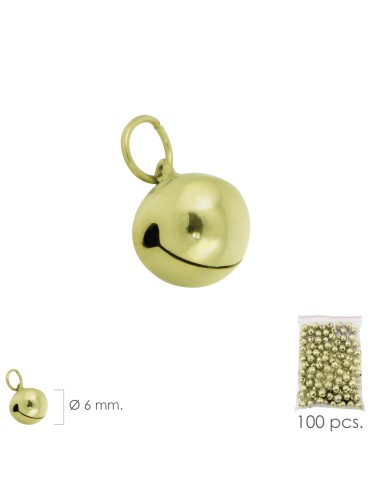 Cascabel Dorado   6 mm.  (Bolsa 100 Unidades)