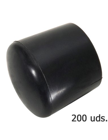 Contera Plastico Redonda Exterior Negra  8 mm....