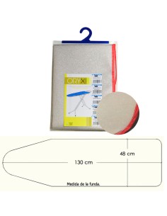 Funda Mesa Plancha Espuma Metalizada 130x48 cm.