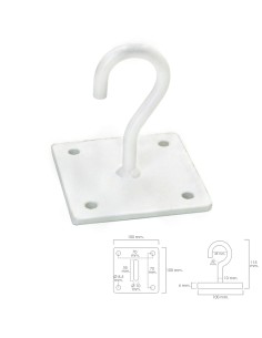 Gancho Wolfpack con pletina Multiuso Abierto Blanco