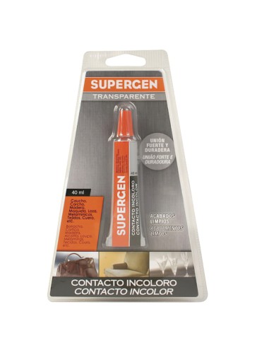 Pegamento Supergen Incoloro   40 ml.