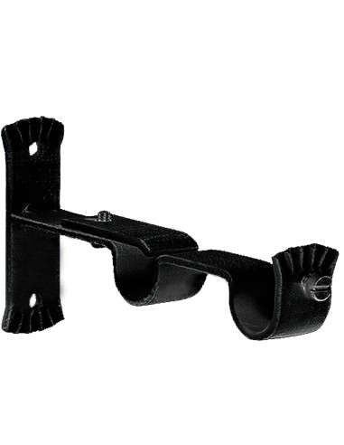 Soporte Doble Forja Ø 20 mm. Negro  (Blister 2...