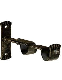 Soporte Doble Forja Ø 20 mm. Negro / Dorado  (Blister 2...