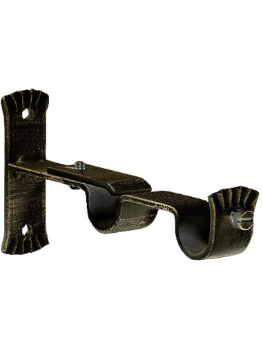 Soporte Doble Forja Ø 20 mm. Negro / Dorado...