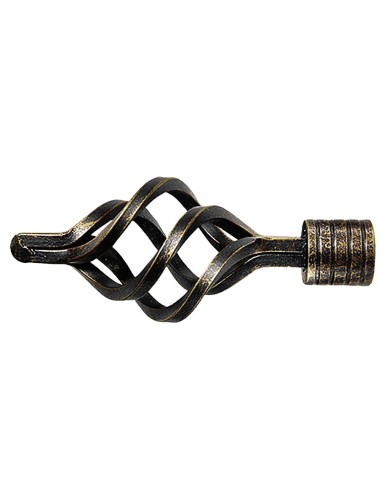 Terminal Forja Piña Ø 20 mm. Negro/dorado