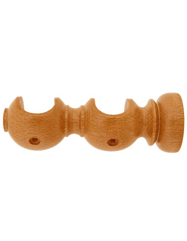 Soporte Madera Liso Abierto Doble 20x118 mm. Teca