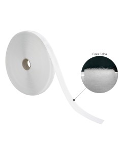 Cinta Velcro Felpa Con Adhesivo Blanco Rollo 25 metros