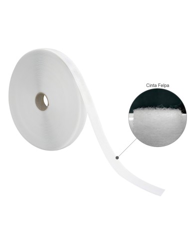 Cinta Velcro Felpa Con Adhesivo Blanco Rollo 25...