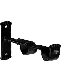 Soporte Doble Forja Ø 28 mm. Negro  (Blister 1 Piezas)