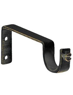 Soporte Sencillo Forja Ø 20 mm. Negro / Dorado (Blister 2...