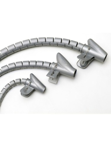 Organizador Cables Con Clip Gris 15 mm. 2,5 M.