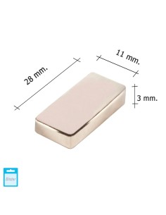 Iman Wolfpack Neodimio Rectangular 28x11x3 mm. (Blister 1...