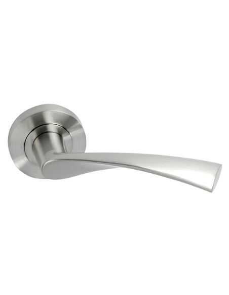Manivela puerta ORYX juego Niquel Satinado Roseta Onda 03035010