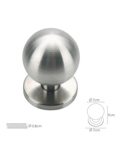 Pomo Puerta Esferico Color Inox Oryx