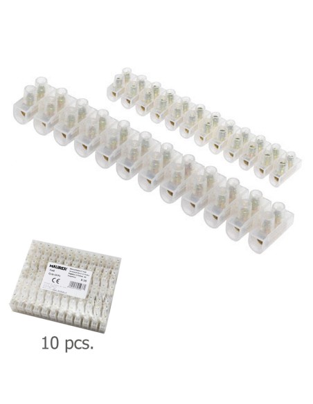 Regleta 12 Fichas Empalme  2 A. - 2,5 mm² (Paquete 10 Regletas)