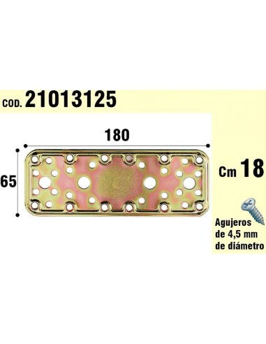 Soporte Para Madera Placa Bicromatada 65x180 mm.