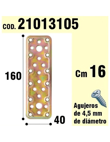 Soporte Parra Madera Placa Bicromatada 40x160 mm.