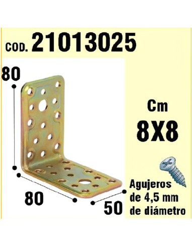 Soporte Para Madera Ángulo   50x80x80 mm.