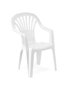 Silla Resina Monoblock Respaldo Alto Blanco Zena