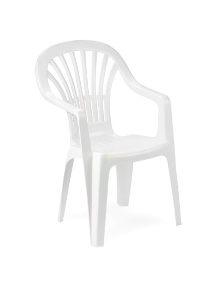 Silla Resina Monoblock Respaldo Alto Blanco Zena