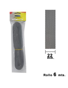 Cinta Persiana Wolfpack Gris 22 mm. Rollo 6 Metros