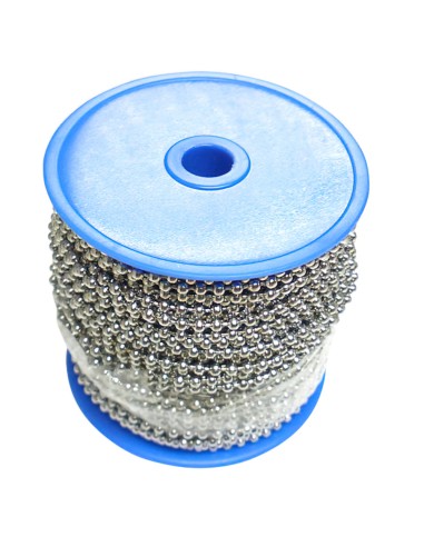 Cadena Bolas Laton Cromado 4,0 mm. Rollo de 50...