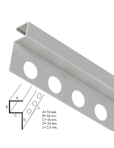 Guardacantos Metal Cuadrado Brillo Barra 2,6...