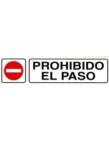 Rotulo Adhesivo 250x63 mm. Prohibido El Paso