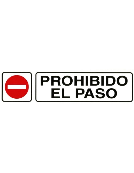 Rotulo Adhesivo 250x63 mm. Prohibido El Paso
