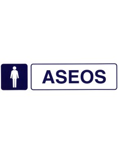 Rotulo Adhesivo 250x63 mm. Aseos Caballeros