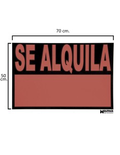 Cartel Se Alquila  70x50 cm.