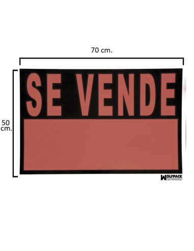 Cartel Se Vende  70x50 cm.