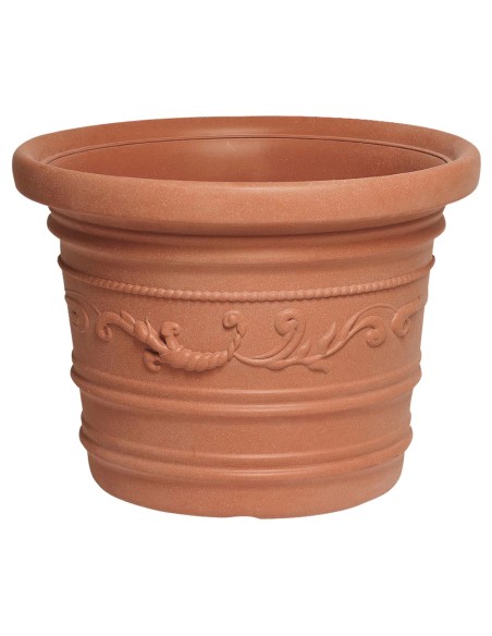 Macetero redondo resina SATURNIA color Terracota D-500mm 08093415